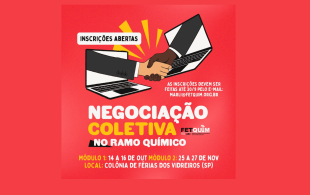 Inscrições para curso de Negociação Coletiva da FETQUIM vão até 30/09