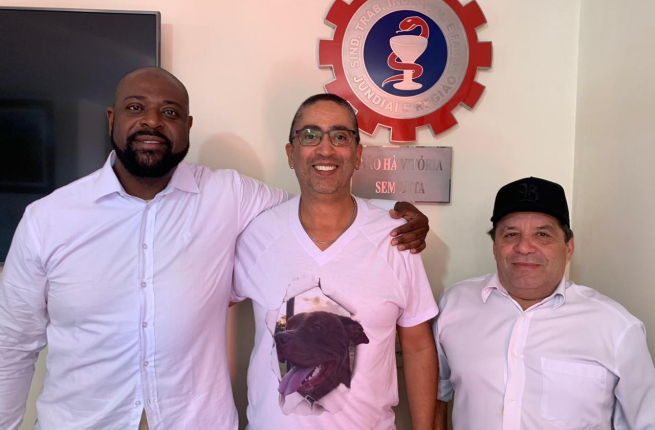Presidente dos Químicos de Jundiaí recebe a visita dos secretários de Formação e Políticas Sociais da Fetquim