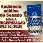 Audiência pública do Senado em São Paulo discutirá terceirização